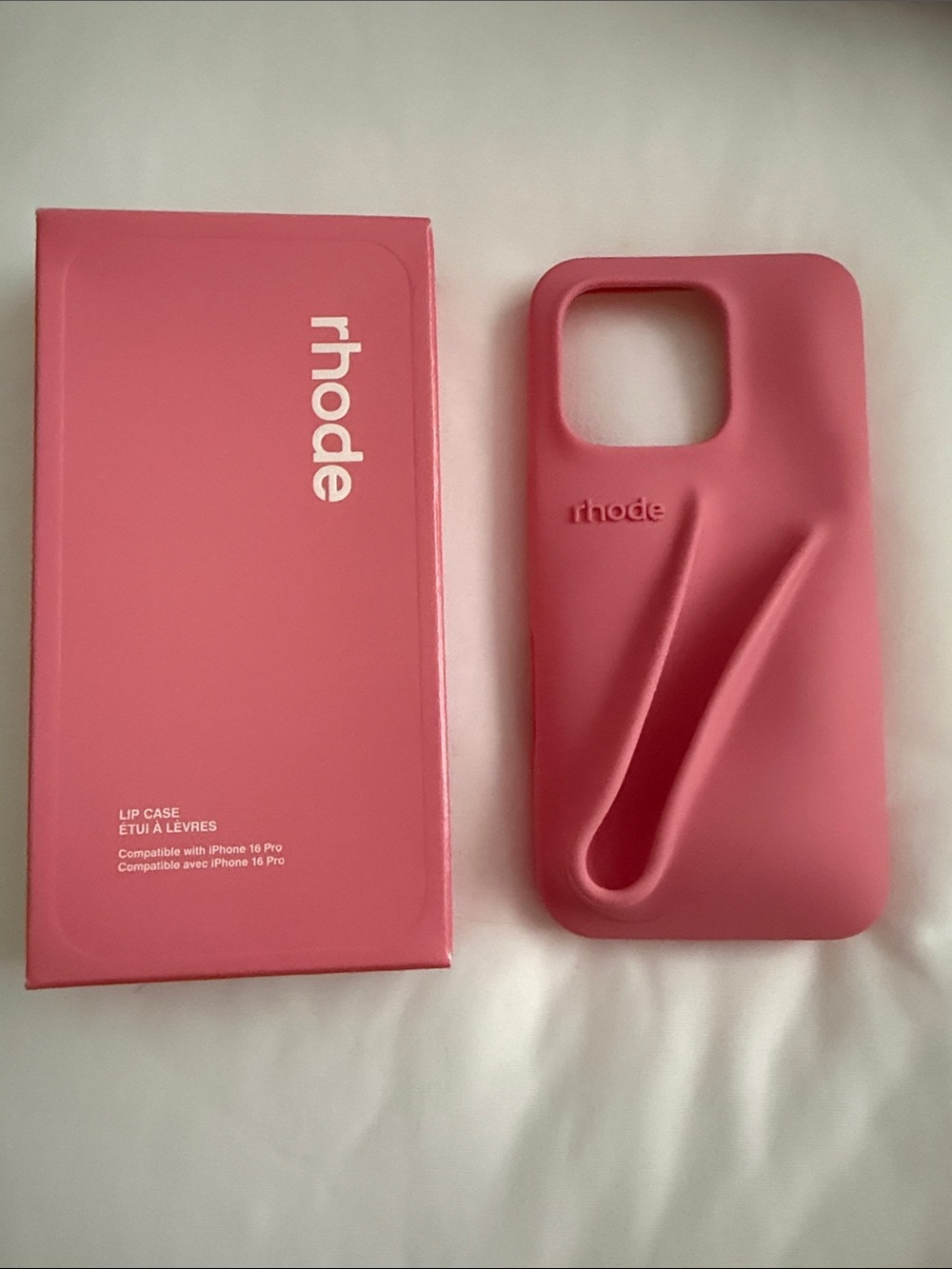 RHODE iPhone 16 pro Pink Silicone Lip iPhone Case